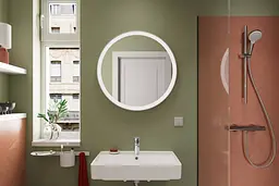 Дзеркало Hansgrohe Xarita Lite S 700 з круговим LED світильником matt white 54966700 - мініатюра 6