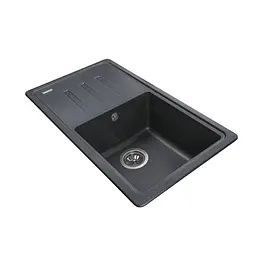Гранітна мийка Globus Lux Lugano графіт 780x435мм А0001, Графит - мініатюра 2