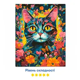 Картина за номерами «Кіт у барвистих квітах» - мініатюра 3
