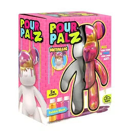 Pour Palz Набір для творчості Флюїд Арт - Ведмедик "Золото світанку" S3 Metallic ToyMonster Art.GS-G25020 - мініатюра 6