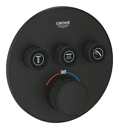 Термостат для вбудовуваного монтажу на 3 виходи Grohe Grohtherm SmartControl 29508KF0, Чорний матовий