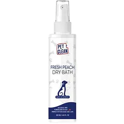 Сухий шампунь Pet Clean Dry Bath Fresh Peach для домашніх тварин з ароматом персику 250 мл