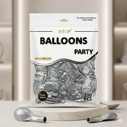 Надувні повітряні кулі HTOP 100 шт Party Balloons 30 см Товари для оформлення Дня народження Святкова атрибутика Сірий металік - мініатюра 2