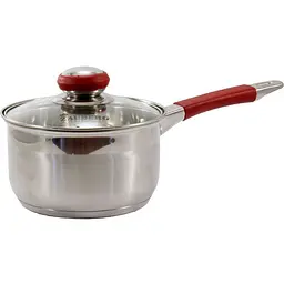 Ківш з нержавіючої сталі Zauberg з кришкою 1.9 л круглий (ZB-1.9 CSR RED)