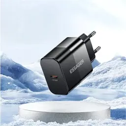 Зарядний пристрій Essager USB-C PD30W + cable USB-C to USB-C 60W black (E30JSB1-SYTT1-T) - мініатюра 5