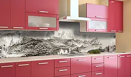 Вініловий кухонний фартух Скеля наклейка для кухні ПВХ гори Природа Сірий 65х250 см Happy Pocket Z181455 - мініатюра 2