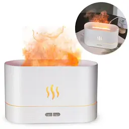 Ультразвуковий зволожувач повітря Flame Aroma Diffuser Білий, аромадифузор з підсвіткою (NS)