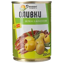 Оливки Домашні продукти зелені з анчоусом 292 мл - мініатюра 2