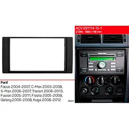 Перехідна рамка Ford Transit, Focus, C-Max, S-Max, Fusion, Fiesta, Galaxy, Kuga ACV 291114-15-1 - мініатюра 4