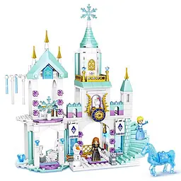 Конструктор «Сніговий замок Ельзи» 360 деталей Princess Крижаний замок із фігурками Ельзи, Анни та Олафа