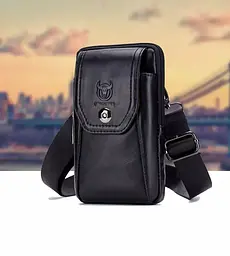 Шкіряна напоясна сумка BULL 11х18х5 см sum0025392 - мініатюра 3