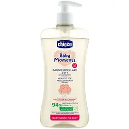 Шампунь-гель Chicco для тіла та волосся Baby Moments Без сліз, для чутливої шкіри, 500 мл (10241.00)