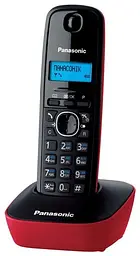 Радіотелефон Panasonic KX-TG1611UAR чорний/червоний