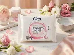 Серветки для очищення обличчя Cien Sensetive для чутливої шкіри 30 шт. Серветки що не сушать шкіру - мініатюра 2