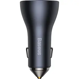 Автомобільний зарядний пристрій Baseus Golden Contactor Triple Fast Charger Car Charger 65W U+C+C CGJP010013 Dark Grey - мініатюра 4