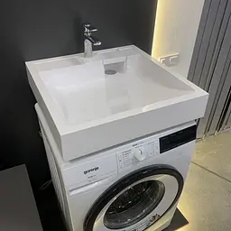 Умивальник на пральну машину без переливу Adamant Washer New White штучний камінь - мініатюра 3