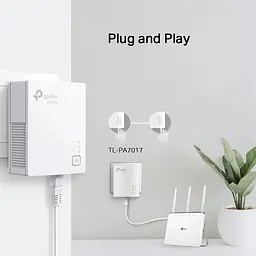Комплект адаптерiв TP-Link Powerline TL-PA7017KIT AV1000, 1xGE, (TL-PA7017 2шт) - мініатюра 10