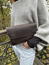 Жіноча шкіряна сумка клатч GS коричнева (кл 001 кор) 250 - мініатюра 1
