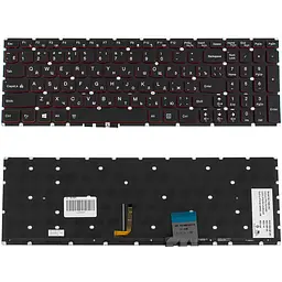 Клавіатура для ноутбука LENOVO (Y50-70, Y50-80) rus, black, без фрейма, підсвічування клавіш(оригінал) - мініатюра 2