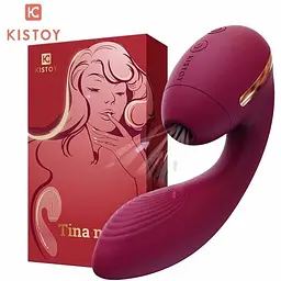 Вакуумний вібратор KisToy Tina Mini Violet Вагінально-кліторальний Violet - мініатюра 3