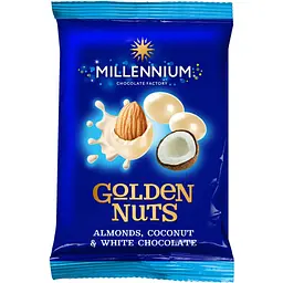 Драже Millennium Golden Nut миндаль в белом шоколаде с кокосом 100 г