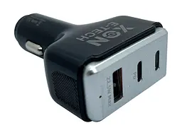 Автомобільний зарядний пристрій XON MaxCharge Type-C 82.5W (2 x Type-C PD30 + Type-A 15V/1.5A) Black (CM1A2C82WB 3500) - мініатюра 3