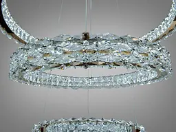 Підвісна LED-люстра Diasha 7895/800+600S-gold для вітальні, залу та сходів, кришталь, 95 W, 75 см, 16-25m2 - мініатюра 5