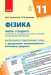 Фізика 11 клас. Календарно-тематичний план. Рівень стандарту