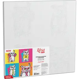 Полотно на картоні з контуром Rosa Start Pop Art Owl 30х30 бавовна акрил