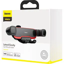 Автотримач Baseus Mr Hui Gravity Black/Red (SUYL-HU01) [134762] - мініатюра 6