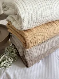 Покривало Zeintex Косичка бавовняне карамельне 230х300 см - мініатюра 3