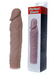 Насадка на пеніс Boss Perfect Sleeve Mulatto 19 см коричневий - мініатюра 6