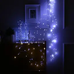 Гірлянда світлодіодна Кінський хвіст 2 м 10 ниток 200 LED від мережі 8 режимів Холодний білий - мініатюра 3