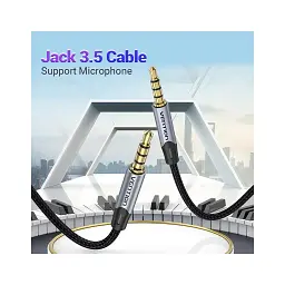 Кабель мультимедійний 3.5mm M to 3.5mm M 1.0m (4pin) gray Vention (BAQHF) - мініатюра 2