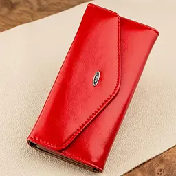 Гаманець жіночий конверт із гладкої екошкіри KIVI 19069 червоний - мініатюра 1