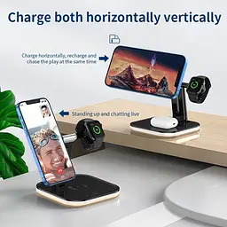 Бездротова зарядна підставка 3-in-1 LED Magnetic wireless charger JYD-WC101 чорна - мініатюра 9