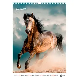 Календар настінний Axent А3 Horses 2026 рік (8804-26-3-A) - мініатюра 7