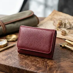Шкіряний цікавий гаманець для жінок ST Leather 22507 бордовий - мініатюра 3