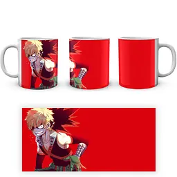 Кухоль GeekLand Моя геройська академія My Hero Academia Бакуго в бойовому костюмі на червоному тлі MHA 02.504 330 мл білий - мініатюра 3