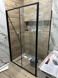 Душова кабіна Dusel DSL191B+DSL195B Black Matt 1200x900x1900, Чорний матовий, Універсальна, прозрачний, Чорний матовий, 120x90 - мініатюра 4