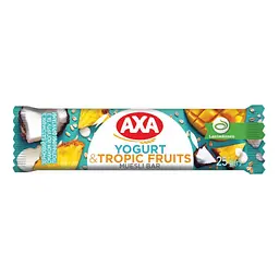 Упаковка зернових батончиків AXA зі смаком йогурту та тропічними фруктами 25 г х 24 шт