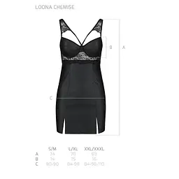 Бебі-дол з еко-шкіри та мережива Passion LOONA CHEMISE L/XL, black - мініатюра 7