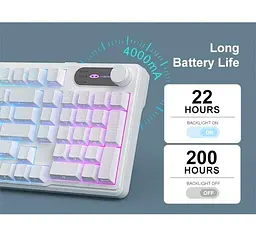 Клавіатура MageGee GK960 RGB Wireless (6971969729056) White Topographic (G-000004399) - мініатюра 8