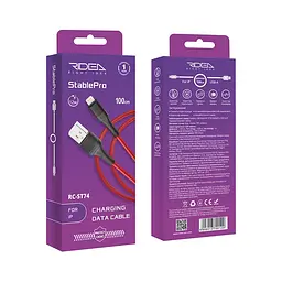Кабель для зарядки и обмена данными USB Ridea RC-ST74 StablePro 12W 5V/2.4A USB-Lightning 1 м Красно-черный - миниатюра 2