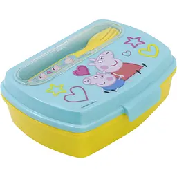 Ланч-бокс дитячий з ложкою та вилкою Stor Peppa Pig (13909)
