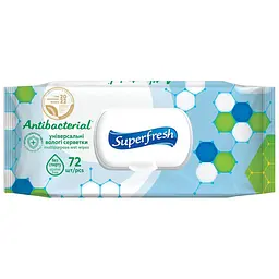 Серветка волога Superfresh 42216709 Antibacterial з клапаном 72 шт. (4823071630510A)