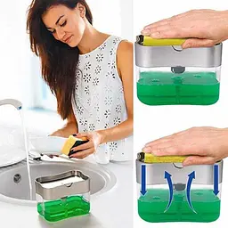 Кухонний диспенсер - органайзер для губки Soap Pump Caddy з дозатором миючого засобу, 380 мл - мініатюра 4