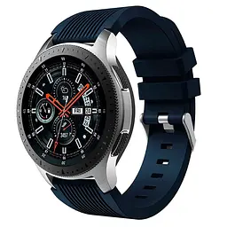 Силіконовий ремінець Watchbands Galaxy для Amazfit GTR 46mm GTR 2 - темно синій ширина кріплення 22мм розмір L (WB001GALAXYDARKBLUEAGTR) - мініатюра 2