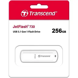 USB флеш накопичувач Transcend 256GB JetFlash 730 White USB 3.1 (TS256GJF730) - мініатюра 3