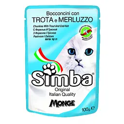 Вологий корм для кішок Simba Cat Wet форель та тріска 100 г (70009362)